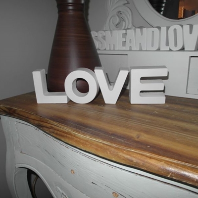 Zdjęcie Napis LOVE niemalowany Shabby Chic ceramiczny