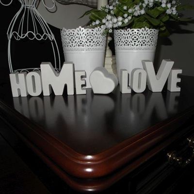 Zdjęcie Napis LOVE serce HOME ceramiczny do postawienia