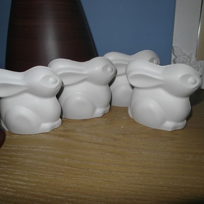 Zdjęcie Figurka gipsowa Zajączek Biała Ceramika Wielkanoc