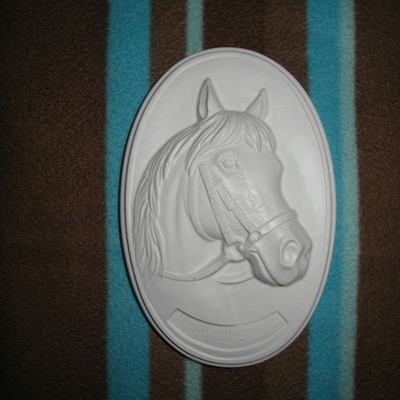 Zdjęcie koń konik obraz obrazek owalny gipsowy do zdobieni