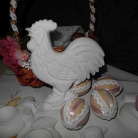 Figurka gipsowa Kogucik Biały Ceramika Wielkanoc