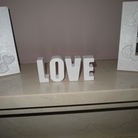 Napis LOVE niemalowany Shabby Chic ceramiczny